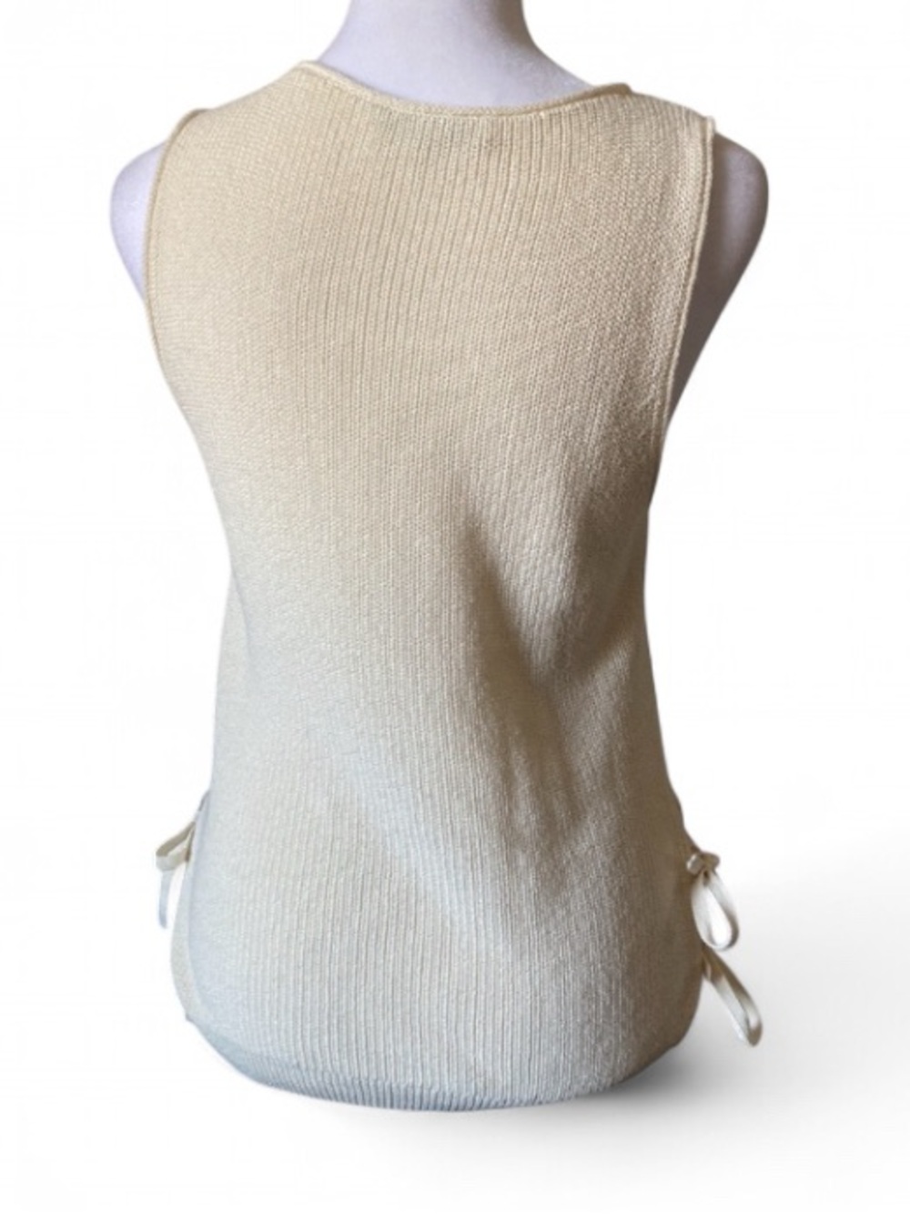 Madewell Cream / Ivory Side Tie Lightweight Sweater Tank Top size XXS - Picture 4 of 5